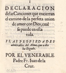 Obras del venerable y mistico Dotor F. Joan de la Cruz,(1629) document 443362