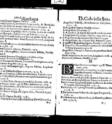 Bibliotheca doctoris Gabrielis Sora... - - : incipiens a cognominibus auctorum frequ¯eter citari solitis, interdum à nominibus quandoq à fedibus materiarum, ordine alphabetico congesta... martij 1618(1618) document 543255