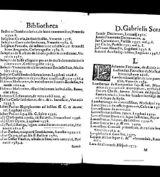 Bibliotheca doctoris Gabrielis Sora... - - : incipiens a cognominibus auctorum frequ¯eter citari solitis, interdum à nominibus quandoq à fedibus materiarum, ordine alphabetico congesta... martij 1618(1618) document 543297