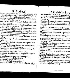 Bibliotheca doctoris Gabrielis Sora... - - : incipiens a cognominibus auctorum frequ¯eter citari solitis, interdum à nominibus quandoq à fedibus materiarum, ordine alphabetico congesta... martij 1618(1618) document 543300