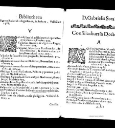 Bibliotheca doctoris Gabrielis Sora... - - : incipiens a cognominibus auctorum frequ¯eter citari solitis, interdum à nominibus quandoq à fedibus materiarum, ordine alphabetico congesta... martij 1618(1618) document 543318