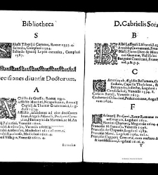 Bibliotheca doctoris Gabrielis Sora... - - : incipiens a cognominibus auctorum frequ¯eter citari solitis, interdum à nominibus quandoq à fedibus materiarum, ordine alphabetico congesta... martij 1618(1618) document 543325