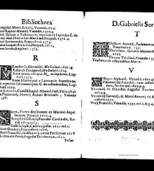 Bibliotheca doctoris Gabrielis Sora... - - : incipiens a cognominibus auctorum frequ¯eter citari solitis, interdum à nominibus quandoq à fedibus materiarum, ordine alphabetico congesta... martij 1618(1618) document 543327