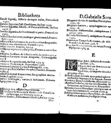 Bibliotheca doctoris Gabrielis Sora... - - : incipiens a cognominibus auctorum frequ&macr;eter citari solitis, interdum &agrave; nominibus quandoq &agrave; fedibus materiarum, ordine alphabetico congesta... martij 1618(1618) document 543329
