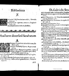 Bibliotheca doctoris Gabrielis Sora... - - : incipiens a cognominibus auctorum frequ¯eter citari solitis, interdum à nominibus quandoq à fedibus materiarum, ordine alphabetico congesta... martij 1618(1618) document 543335