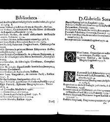 Bibliotheca doctoris Gabrielis Sora... - - : incipiens a cognominibus auctorum frequ¯eter citari solitis, interdum à nominibus quandoq à fedibus materiarum, ordine alphabetico congesta... martij 1618(1618) document 543345