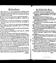 Bibliotheca doctoris Gabrielis Sora... - - : incipiens a cognominibus auctorum frequ¯eter citari solitis, interdum à nominibus quandoq à fedibus materiarum, ordine alphabetico congesta... martij 1618(1618) document 543389