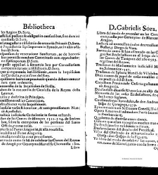 Bibliotheca doctoris Gabrielis Sora... - - : incipiens a cognominibus auctorum frequ¯eter citari solitis, interdum à nominibus quandoq à fedibus materiarum, ordine alphabetico congesta... martij 1618(1618) document 543397