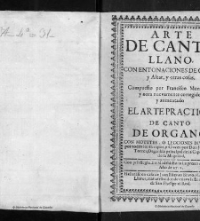 Arte de canto llano - : - con entonaciones de coro y altar, y otras cosas(1712) document 546149