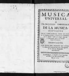 M&uacute;sica universal &oacute; principios universales de la m&uacute;sica(1717) document 546920