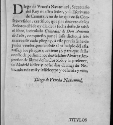 Comedias de Don Antonio de Solis, Madrid, Melchor Álvarez/Justo Antonio de Logroño, 1681(1681) document 576637