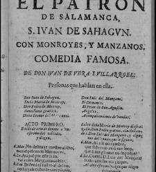 Enc. pasta -- La primera comedia, excepto las h. 11 a 14, es de otra composición tipográfica y, en h. 1 no consta ""Dedicala à la Hermandad del Glorioso Santo. Representòla Escamilla año de 1678"" Parte XLVI (1679)(1679) document 584113