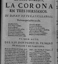 Enc. pasta -- La primera comedia, excepto las h. 11 a 14, es de otra composición tipográfica y, en h. 1 no consta ""Dedicala à la Hermandad del Glorioso Santo. Representòla Escamilla año de 1678"" Parte XLVI (1679)(1679) document 584290