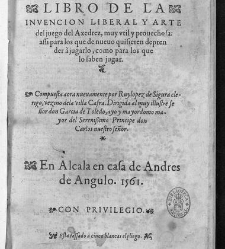 Libro de la invención liberal y arte del juego del Axedrez(1561) document 672907