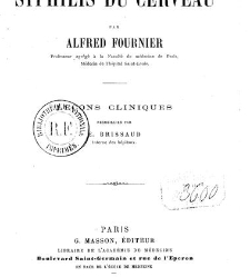 La syphilis du cerveau : leçons cliniques(1879) document 139744