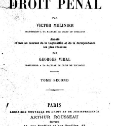 Traité théorique et pratique de droit pénal, par Victor Molinier,... annoté et mis au courant de la législation et de la jurisprudence les p(1894) document 187957