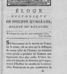 Éloge de Philippe d'Orléans,... régent... pendant la minorité de Louis XV. Discours qui a remporté l(1780) document 409991