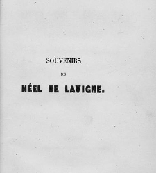 Souvenirs de Néel de Lavigne - Néel de Lavigne, Charles-Rolland - 1850 document 413248