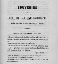 Souvenirs de Néel de Lavigne - Néel de Lavigne, Charles-Rolland - 1850 document 413254