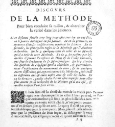 Discours de la m&eacute;thode... plus la dioptrique, les m&eacute;t&eacute;ores, la m&eacute;chanique et la musique, qui sont des essais de cette m&eacute;thode, par Ren&eacute; Descartes. Avec des remarques et des &eacute;claircissements n&eacute;cessaires(1668) document 452383