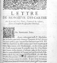 Les M&eacute;ditations m&eacute;taphysiques de Ren&eacute; Descartes touchant la premi&egrave;re philosophie. 2e &eacute;dition reve&uuml;e et corrig&eacute;e par le traducteur (Charles d'Albert, duc de Luynes) et augment&eacute;e de la version d'une lettre de M. Des Cartes au R. P. Dinet...(1661) document 453390