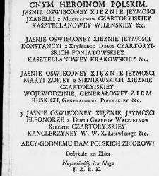 Zbi&oacute;r rytm&oacute;w duchownych Panegirycznych Moralnych i Swiatowych [...] Elżbiety z Kowalskich Druzbackiey [...] Zebrany y do druku podany przez J. Z. R. K. O. W. etc. [Załuskiego J&oacute;zefa Andrzeja](1752) document 487340