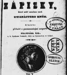 Marka Aurelia Antonina řjmského samowladaře Zápisky, které sobě samému snesl (1842) document 617102