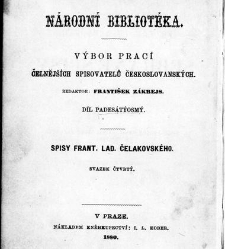 Fr. Lad. Čelakovského Sebrané spisy. sv. 4, spisů prosou kniha třináctá až patnáctá, s přídavky(1880) document 622012