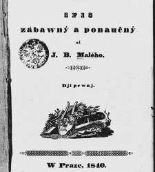 Dennice : spis zábawný a ponaučný. Djl prwnj / od J.B. Malého(1840) document 629377