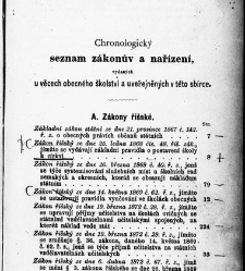 Z&aacute;kony a nař&iacute;zen&iacute; u věcech obecn&eacute;ho &scaron;kolstv&iacute;, na ten čas platn&eacute; v kr&aacute;lovstv&iacute; Česk&eacute;m(1878.01) document 665458