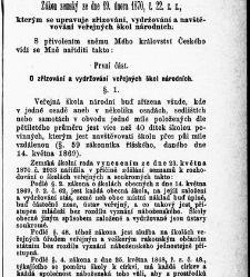 Z&aacute;kony a nař&iacute;zen&iacute; u věcech obecn&eacute;ho &scaron;kolstv&iacute;, na ten čas platn&eacute; v kr&aacute;lovstv&iacute; Česk&eacute;m(1878.01) document 665742