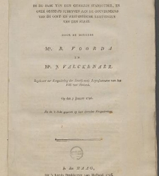 Rechtsgeleerd advis in de zaak van den gewezen stadhouder, en over deszelfs schryven aan de gouverneurs van de Oost- en West-Indische bezittingen van den staat [...]. Ingelevert [...] op den 7 january 1796. / By B. Voorda et al(1796) document 529524