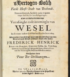 Gelegentheyt van 'sHertogen-Bosch, Vierde Hooft-Stadt van Brabandt(1630) document 537404