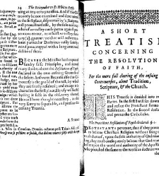 The answere vnto the nine points of controuersy, proposed by our late soueraygne (of famous memory) vnto M. Fisher of the Society of Iesus And the reioynder vnto the reply of D. Francis VVhite minister. With the picture of the sayd minister, or censure of(1626) document 312551
