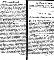 A compleat discourse of wounds, both in general and particular whereunto are added the severall fractures of the skull, with their variety of figures : as also a treatise of gunshot-wounds in general / collected and reduced into a new method by John Brown(1678) document 315269