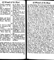 A compleat discourse of wounds, both in general and particular whereunto are added the severall fractures of the skull, with their variety of figures : as also a treatise of gunshot-wounds in general / collected and reduced into a new method by John Brown(1678) document 315313