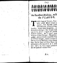 Food and physick for every householder & his family during the time of the plague very useful, both for the free and the infected, and necessary for all persons in what condition or quality soever : together with several prayers and meditations before, in(1665) document 316502