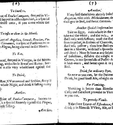 Food and physick for every householder & his family during the time of the plague very useful, both for the free and the infected, and necessary for all persons in what condition or quality soever : together with several prayers and meditations before, in(1665) document 316505