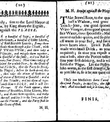 Food and physick for every householder & his family during the time of the plague very useful, both for the free and the infected, and necessary for all persons in what condition or quality soever : together with several prayers and meditations before, in(1665) document 316512