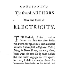 A Dissertation concerning Electricity ... To which is annex&rsquo;d, a letter from President Barbot, perpetual Secretary of the Academy of Bordeaux, to acquaint him that his dissertation had won the prize proposed by that academy, etc. (1742) document 320941