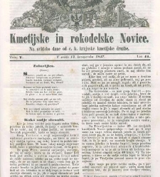 Kmetijske in rokodelske novice (1847) document 423276
