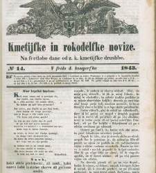 Kmetijske in rokodelske novize(1843) document 507409