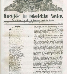 Kmetijske in rokodelske novize(1847) document 507927