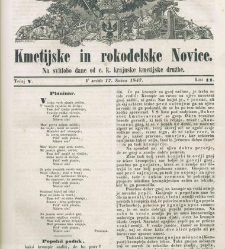 Kmetijske in rokodelske novize(1847) document 507957