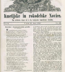 Kmetijske in rokodelske novize(1847) document 507965