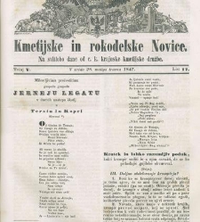Kmetijske in rokodelske novize(1847) document 507981