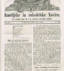 Kmetijske in rokodelske novize(1847) document 507993