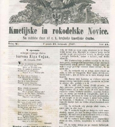 Kmetijske in rokodelske novize(1847) document 508094