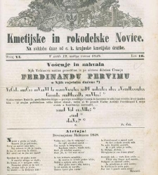 Kmetijske in rokodelske novize(1848) document 508178