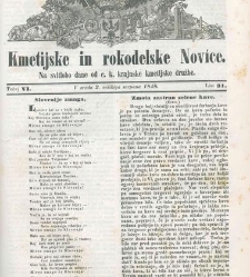 Kmetijske in rokodelske novize(1848) document 508240